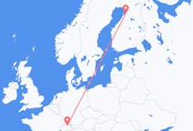 Flyreiser fra Zürich, Sveits til Uleåborg, Finland