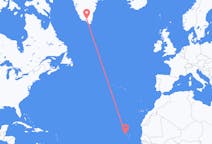 Flyg från São Vicente, Kap Verde till Narsarsuaq, Grönland