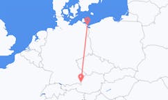 Flyg från Heringsdorf, Tyskland till Salzburg, Österrike
