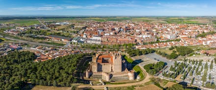 Photo of aerial view of Valladolid skyline, Spain.