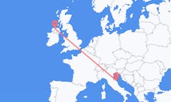 Flyrejser fra Ancona, Italien til Derry, Nordirland