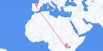 Flyrejser fra Rwanda til Spanien