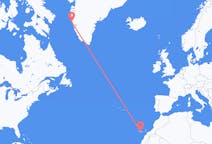 Flyrejser fra Maniitsoq, Grønland til Santa Cruz de Tenerife, Spanien