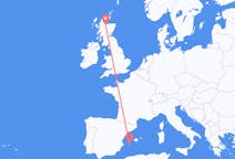 Vluchten van Ibiza, Spanje naar Inverness, Schotland
