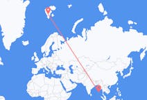 Vluchten van Port Blair, India naar Spitsbergen, Spitsbergen en Jan Mayen