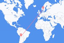 Flyg från Uyuni, Bolivia till Oslo, Norge