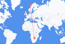 Vluchten van Gaborone, Botswana naar Brønnøysund, Noorwegen