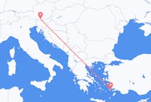 Voos de Cós, Grécia para Klagenfurt, Áustria