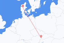 Flyg från Bratislava, Slovakien till Karup, Mittjylland, Danmark