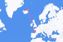 Flyreiser fra Egilsstaðir, Island til Biarritz, Frankrike