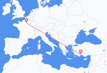 Vluchten van Parijs, Frankrijk naar Antalya, Turkije