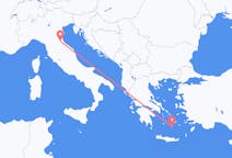 Flug frá Forla, Ítalíu til Santorini, Grikklandi