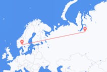 Fly fra Novyj Urengoj til Oslo