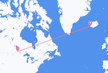 Loty z Winnipeg, Kanada z Reykjavík, Islandia
