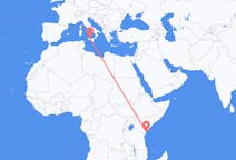 Flyreiser fra Malindi, Kenya til Palermo, Italia