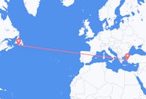Flyrejser fra Saint-Pierre, Saint Pierre og Miquelon til Izmir, Tyrkiet