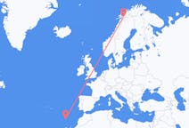 ノルウェーのナルビクからから、ポルトガルのフンシャルまでのフライト