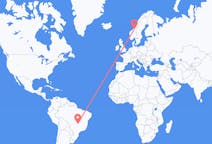 Flyg från Goiânia, Brasilien till Trondheim, Norge