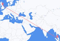 Flyreiser fra Penang, Malaysia til Durham, England