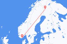 Flug frá Kristjánssandi, Noregi til Kolara, Finnlandi