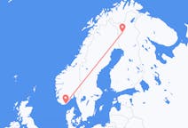 Lennot Kristiansandista, Norja Kolariin, Suomi