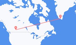 Vluchten van Calgary, Canada naar Qaqortoq, Groenland