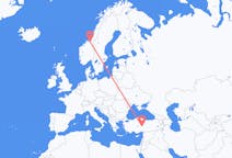 Flyg från Trondheim, Norge till Kayseri, Turkiet