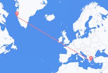 Flyreiser fra Maniitsoq, Grønland til Athen, Hellas