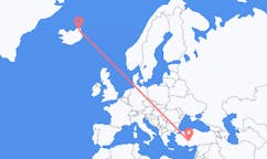 아이슬란드 토르쇼픈에서 출발해 터키 코냐에게(으)로 가는 항공편