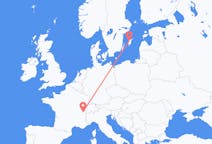 Vuelos de Visby, Suecia a Ginebra, Suiza