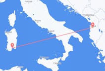 Flyg från Tirana, Albanien till Cagliari, Italien