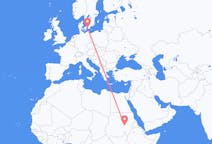 Flyrejser fra Khartoum, Sudan til Malmø, Sverige