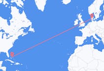 Flüge von Nord-Eleuthera, die Bahamas nach Billund, Dänemark