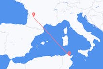 Flyg från Tunis, Tunisien till Bergerac, Frankrike