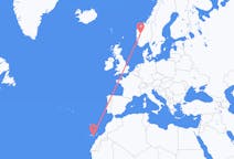 Flights from Las Palmas, Spain to Sogndal, Norway