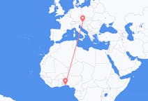 Flyreiser fra Cotonou, Benin til Graz, Østerrike