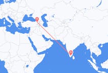 出发地 印度马杜赖目的地 土耳其卡爾斯的航班