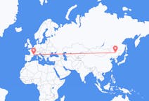 Flyg från Harbin, Kina till Montpellier, Frankrike