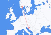 Flyrejser fra Kristiansand til Zadar