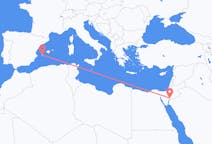 Vluchten van Akaba, Jordanië naar Ibiza, Spanje