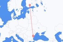 Loty z Warna, Bułgaria do Helsinki, Finlandia
