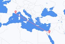 Vluchten van Akaba, Jordanië naar Toulon, Frankrijk