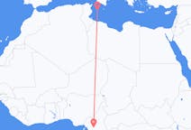 Vluchten van Yaoundé naar Lampedusa