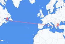 Flyreiser fra Les Îles-de-la-Madeleine, Quebec, Canada til Lemnos, Hellas