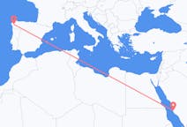 Flyg från Jeddah, Saudiarabien till Santiago de Compostela, Spanien