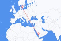 Flights from Jizan, Saudi Arabia to Malmö, Sweden