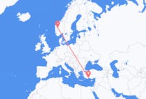 Flights from Sogndal, Norway to Antalya, Turkey