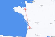 Vols depuis la ville de Bordeaux vers la ville de Rennes