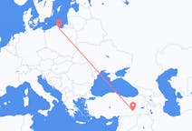 Flyrejser fra Diyarbakır, Tyrkiet til Gdańsk, Polen