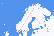 Flights from Lakselv, Norway to Kristiansand, Norway